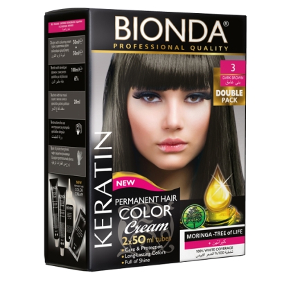 Боя за коса BIONDA Professional  2 x 50ml - 3 Тъмно кафяв
