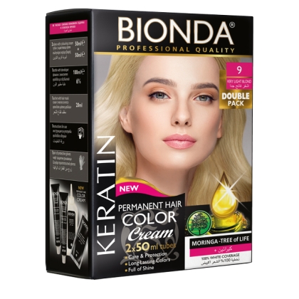 Боя за коса BIONDA Professional  2 x 50ml - 9 Много светло рус